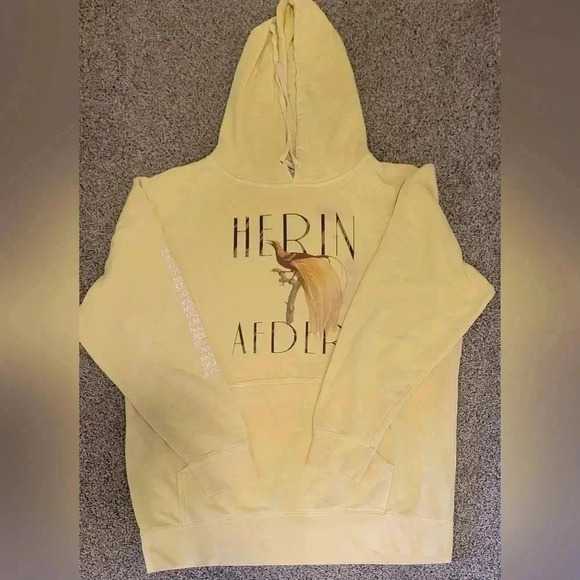 INDENDENT UNISEX MIDWEIGHT PIGMENT DYED HOODED PULLOVER, Yellow, Herin Afder, LG - Picture 1 of 5